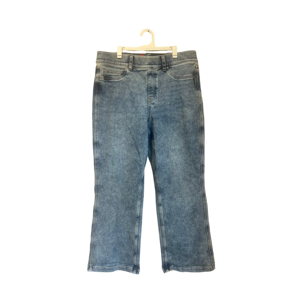 Spanx Indigo Sky Kick Flare Sculpting Stretch Jeans High Rise Womens XL